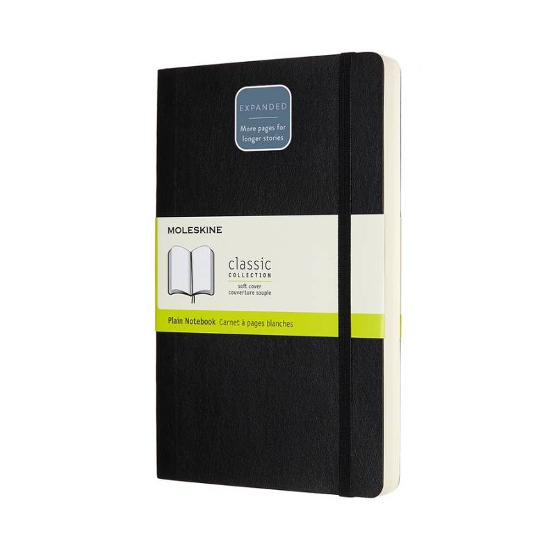 Moleskine Notizbuch Klassik Large Expanded Softcover Schwarz, blanko von Moleskine