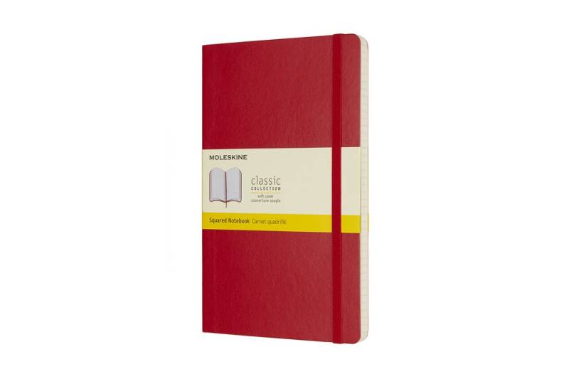 Moleskine Notizbuch Klassik Large Softcover Scharlachrot, kariert von Moleskine