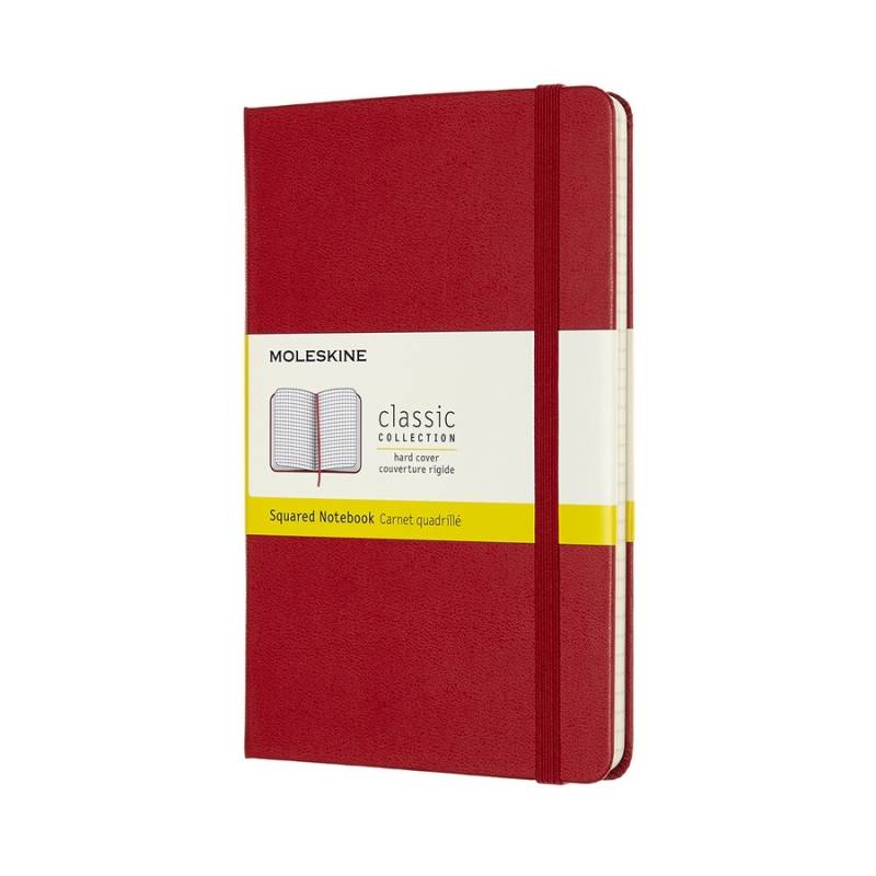 Moleskine Notizbuch Klassik Medium Hardcover Scharlachrot, kariert von Moleskine