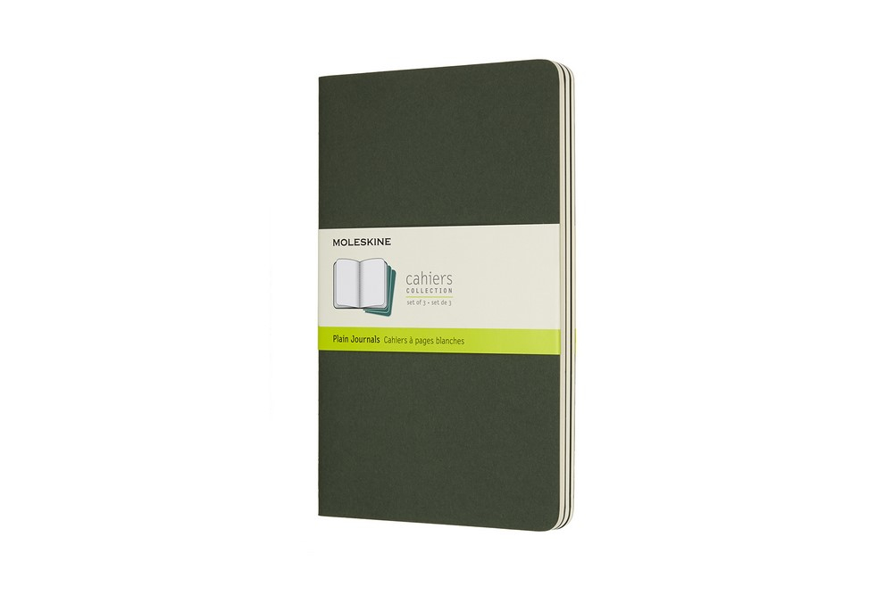 Moleskine Notizheft Cahier Large Softcover 3er Set Myrtengrün, blanko von Moleskine