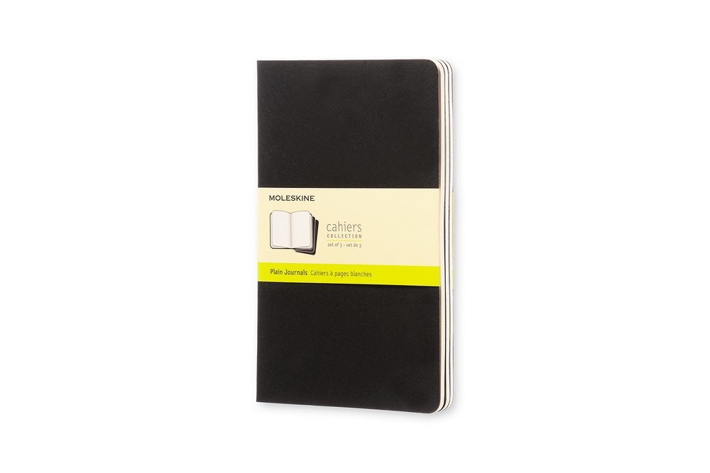 Moleskine Notizheft Cahier Large Softcover 3er Set Schwarz, blanko von Moleskine