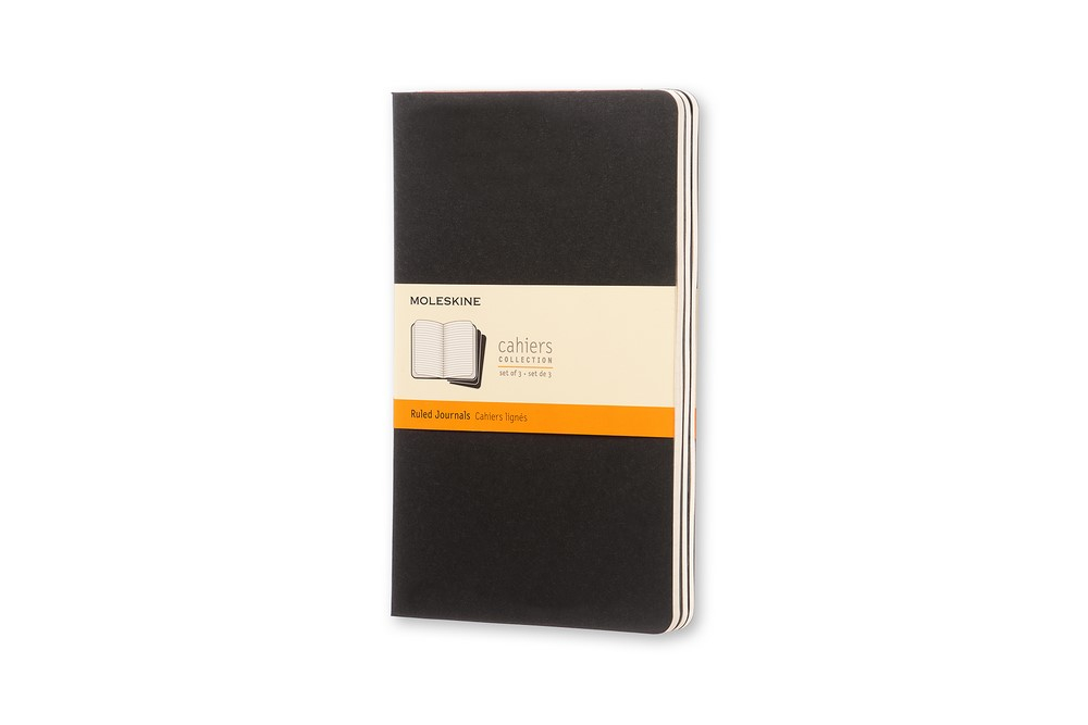 Moleskine Notizheft Cahier Large Softcover 3er Set Schwarz, liniert von Moleskine