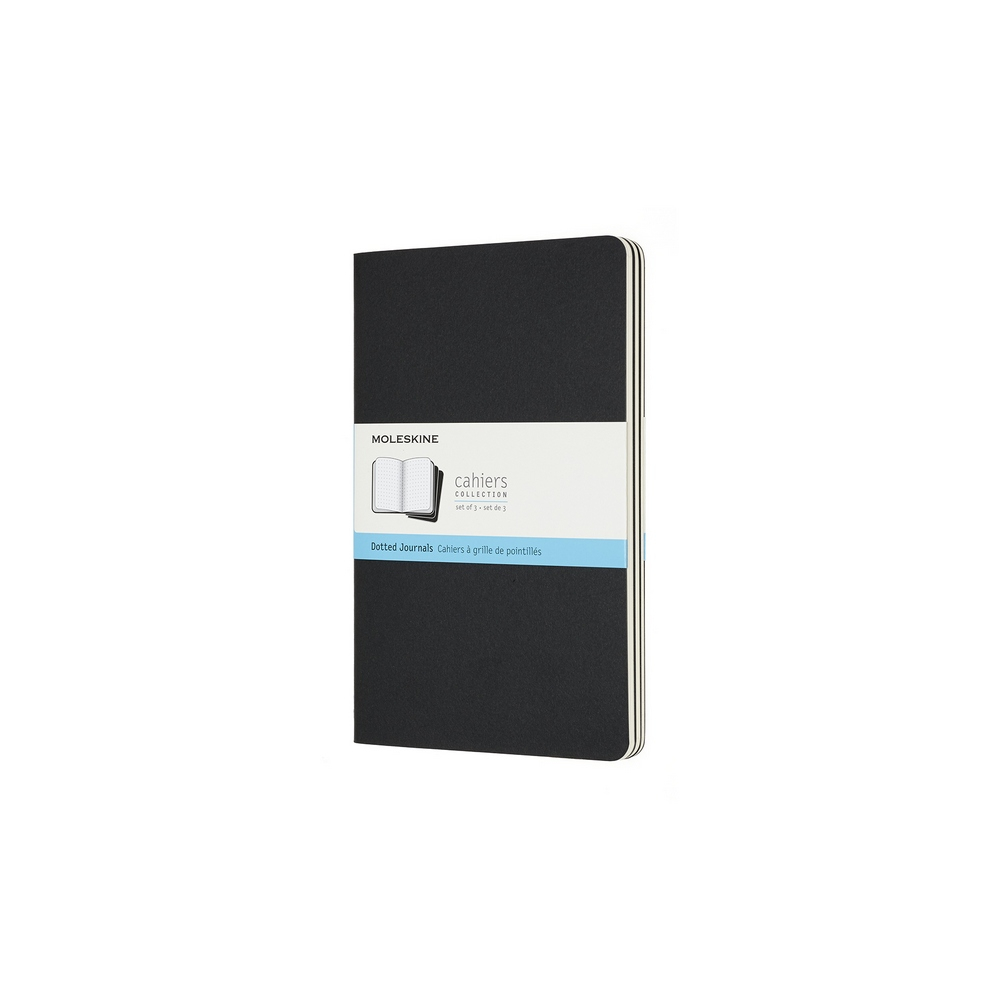 Moleskine Notizheft Cahier Large Softcover 3er Set Schwarz, punktkariert von Moleskine