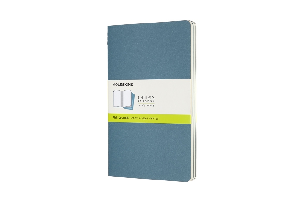 Moleskine Notizheft Cahier Large Softcover 3er Set brisk blue, blanko von Moleskine