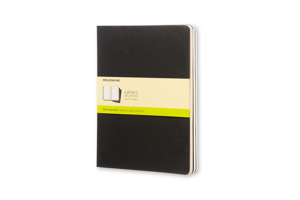 Moleskine Notizheft Cahier XL Softcover 3er Set Schwarz, blanko von Moleskine