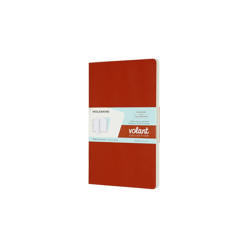 Moleskine Notizheft Volant Large Softcover 2er Set Rot/Blau, liniert von Moleskine