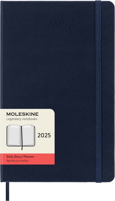 Moleskine Tageskalender 2025 Klassik 1 Tag auf 1 Seite Large Hardcover Saphir von Moleskine