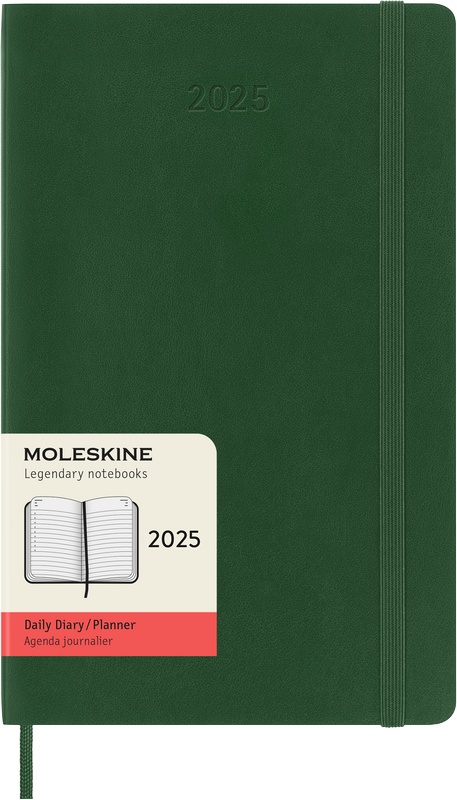 Moleskine Tageskalender 2025 Klassik 1 Tag auf 1 Seite Large Softcover Myrtengrün von Moleskine