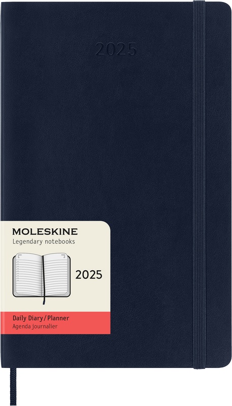 Moleskine Tageskalender 2025 Klassik 1 Tag auf 1 Seite Large Softcover Saphir von Moleskine