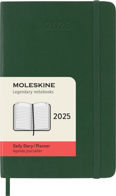 Moleskine Tageskalender 2025 Klassik 1 Tag auf 1 Seite Pocket Softcover Myrtengrün von Moleskine