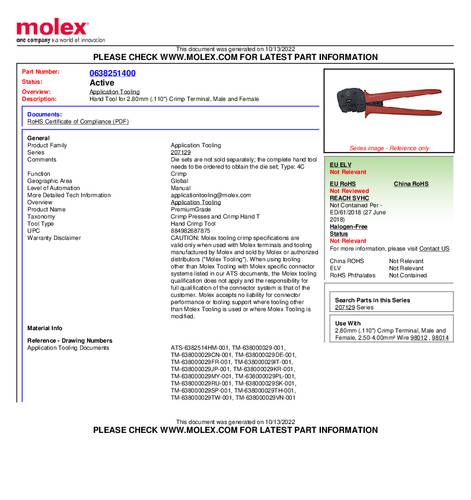 Molex 638251400 Crimpzange von Molex