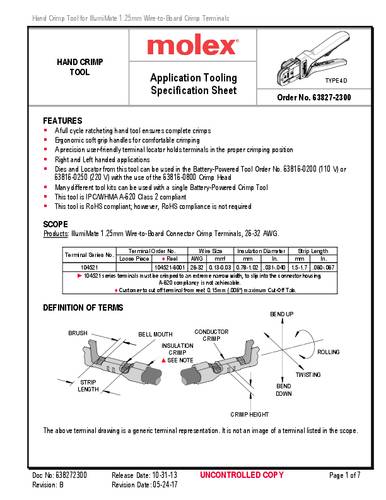 Molex 638272300 Crimpzange von Molex