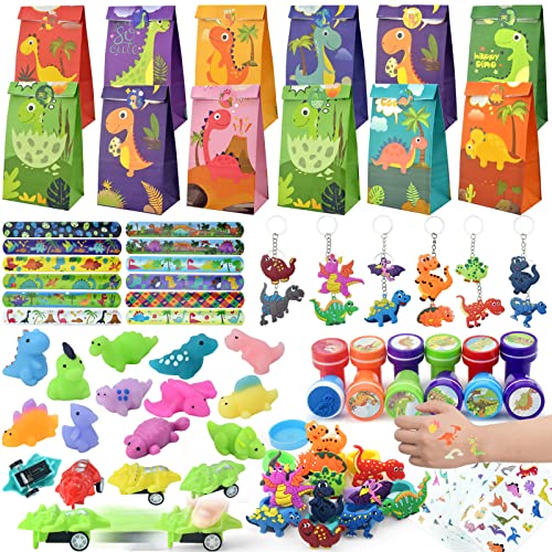 Moltby Dinosaurier Party Mitgebsel Kindergeburtstag Geschenktüten Junge Mädchen Kindergeburtstag Schnapparmband Kinder Dino Pinata Tattoo Aufkleber Dinosaurier Spielzeug Kinder von Moltby