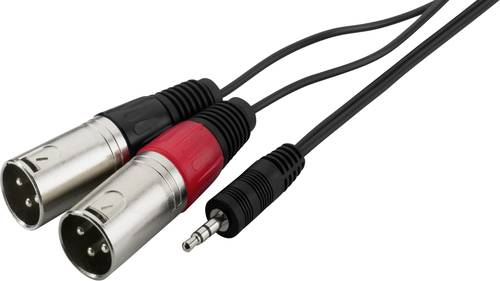 Monacor MCA-129P Audio Adapterkabel [2x XLR-Stecker - 1x Klinkenstecker 3.5 mm] 1m Schwarz von Monacor