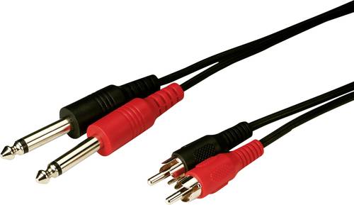 Monacor MCA-154 Audio Verbindungskabel [2x Cinch-Stecker - 2x Klinkenstecker 6.3mm (mono)] 1.5m Schw von Monacor