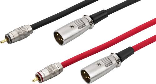 Monacor MCA-158 Audio Verbindungskabel [1x Cinch-Stecker - 1x XLR-Stecker] 1.5m Rot/Schwarz von Monacor