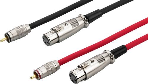 Monacor MCA-158J Audio Verbindungskabel [1x Cinch-Stecker - 1x XLR-Buchse] 1.5m Rot/Schwarz von Monacor