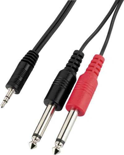 Monacor MCA-204 Audio Adapterkabel [2x Klinkenstecker 6.3mm (mono) - 1x Klinkenstecker 3.5 mm] 2m Sc von Monacor