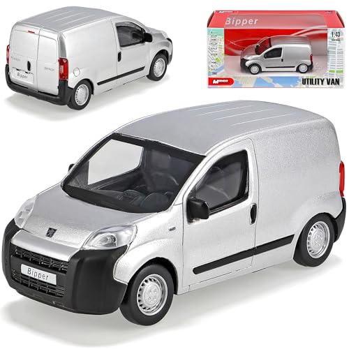 Mondo Motors Peugeot Bipper Kasten Silber Transporter 1/43 Modellauto Modell Auto von Mondo Motors