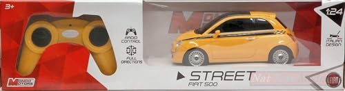 Scale Modell KOMPATIBEL MIT FIAT Nuova 500 Yellow RADIOCOMANDO 1:24 MONDO MOTORS MM63001Y von Mondo Motors