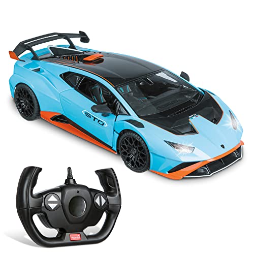 Mondo Motors, LAMBORGHINI HURACAN STO, Modell im Maßstab 1: 14, Geschwindigkeit bis zu 10 km / h, Spielzeugauto für Kinder - 63707, Blue von Mondo