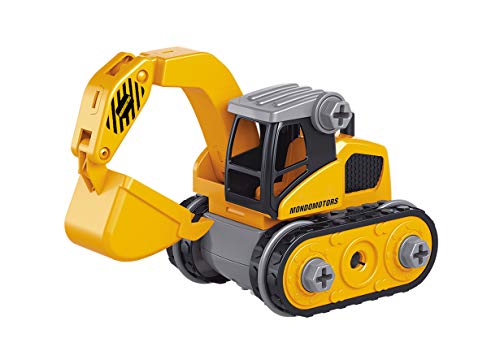 Mondo Motors-Construction Truck Assemble-15cm Abnehmbares Spielset mit Schraubendreher Inklusive Konstruktion Toy Truck-Geschenk für Kinder 3,4,5,6 Jahre-51177, gelb / grau Farbe, 51177 von Mondo