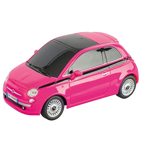 Mondo Motors, FIAT 500 PINK, Modell im Maßstab 1: 24, Geschwindigkeit bis zu 8 km / h, Spielzeugauto für Kinder - 63554 von Mondo