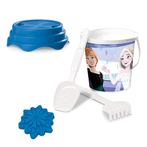 Mondo Toys - BUCKET SET + MOULD FROZEN - Sandeimer Set ø17 cm - 5-Teiliges Strandspielzeug Set für Kinder ab 3 Jahren, Strandset - 28216 von Disney