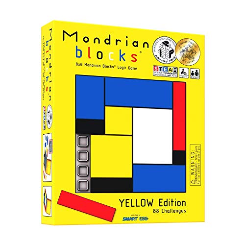 Mondrian Blocks Multi Award Winning Puzzle Game, Brain Teaser, Kompaktes Reisespiel an Bord, Yellow Edition von Mondrian Blocks