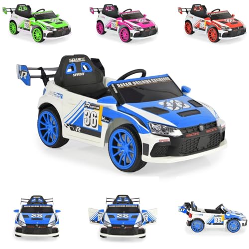 Moni Kinder Elektroauto Drift Fernbedienung 4 Motoren, Drift-Funktion, MP3, Gurt, Farben:blau von Moni