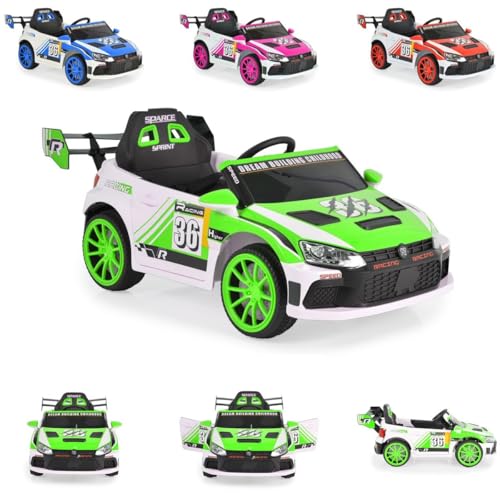 Moni Kinder Elektroauto Drift Fernbedienung 4 Motoren, Drift-Funktion, MP3, Gurt, Farben:grün von Moni