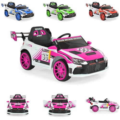 Moni Kinder Elektroauto Drift Fernbedienung 4 Motoren, Drift-Funktion, MP3, Gurt, Farben:pink von Moni