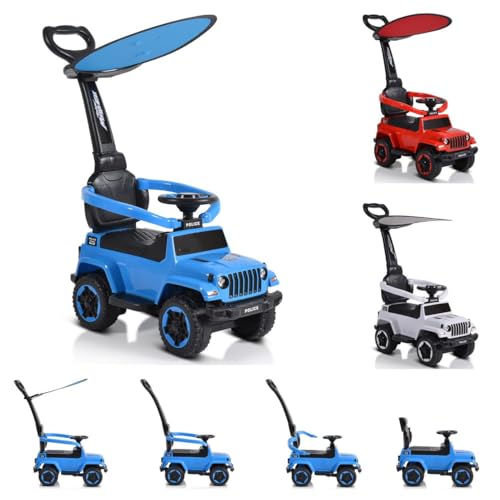 Moni Kinder Rutschauto Police Musikfunktion Schiebestange Dach Sicherheitsbügel, Farbe:blau Moni Kinder Rutschauto Police Musikfunktion Schiebestange Dach Sicherheitsbügel, Farbe:blau von Moni