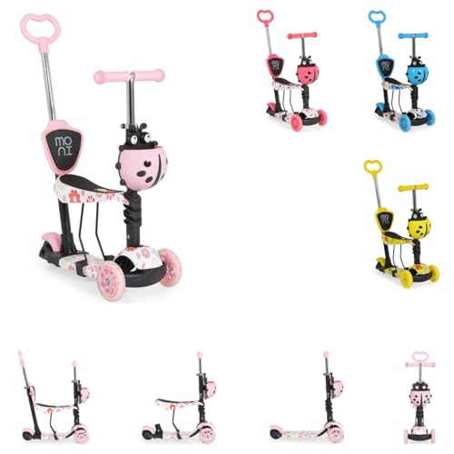 Moni Kinderroller Lollipop 3 in 1 Schiebestange, Sitz, PU-Vorderräder mit LED rosa Moni Kinderroller Lollipop 3 in 1 Schiebestange, Sitz, PU-Vorderräder mit LED rosa von Moni