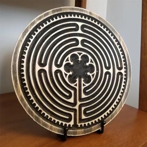 Fingerlabyrinth aus Holz für Meditation und Gebet - 20/40 cm Fingerlabyrinth für Achtsamkeit, Meditation und Stressentspannung (20 cm) von Monivi