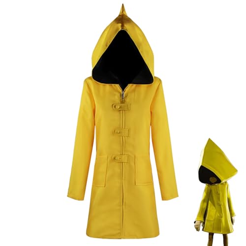 Little Nightmares Six Cosplay-Kostüm, gelber Kapuzenmantel, Uniform für Halloween, Comic Con, Cosplay, Party, Herren, XXXL) von Monivi