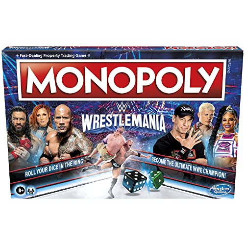 Hasbro Gaming Monopoly: Wrestlemania Edition Board Game for Ages 8 and up, Monopoly Game Inspired by WWE Wrestlemania, Family Games for 2-6 Players, Kids Games von Monopoly