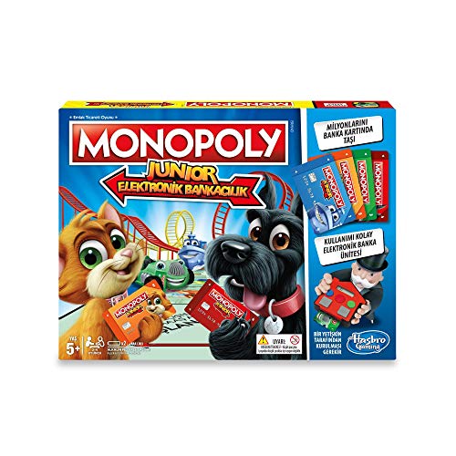 Hasbro Monopoly Junior Electronic Banking Brettspiel (Wirtschaftssimulation, Junge/Mädchen, 5 Jahre, 99 Jahre, AAA) von Monopoly