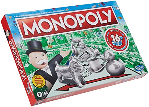 Familienspiel Monopoly für 2 bis 6 Spieler, Spiel für Kinder ab 8 Jahren, mit Fankarten, mehrfarbig, spanisch von Monopoly