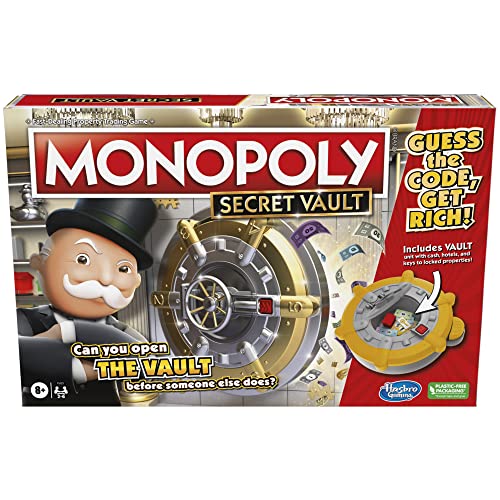 MONOPOLY Secret Vault Brettspiel für Kinder ab 8 Jahren, Familienbrettspiel für 2-6 Spieler, inkl. Tresor von Monopoly