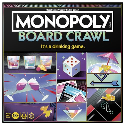 Monopoly Brettkriech-Party-Spiel, offizielles Monopoly Trinkspiel für Erwachsene ab 18 Jahren, englische Version Monopoly Brettkriech-Party-Spiel, offizielles Monopoly Trinkspiel für Erwachsene ab 18 Jahren, englische Version von Monopoly