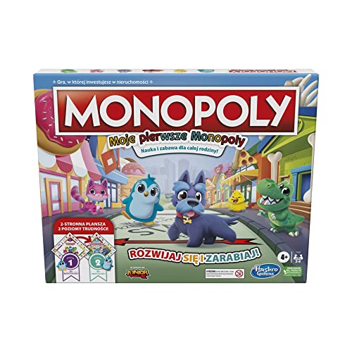 Monopoly Brettspiel, Brettspiel für Kinder, 2-seitige Spielbrett, lustiges Lehrwerkzeug für Familien; Mein Erstes; 4+ von Monopoly