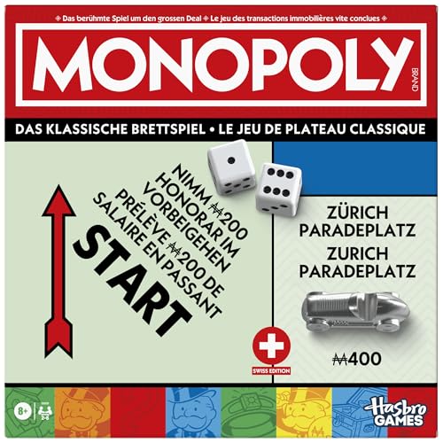 Monopoly Brettspiel mit Aufbewahrungsfach und größeren Spielfiguren - Deutsche Fassung von Monopoly