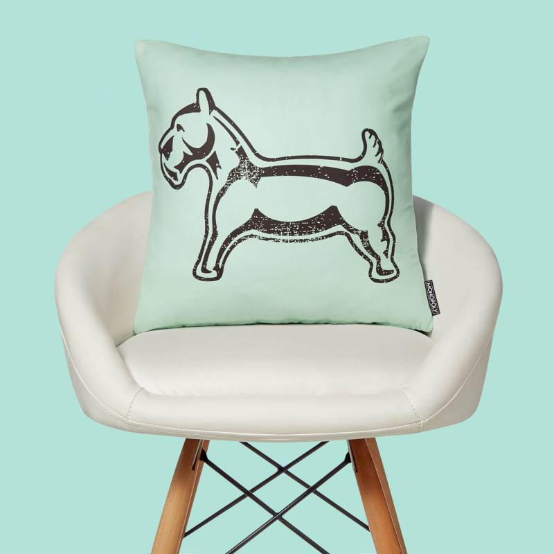 Monopoly Dog Letterpress Square Cushion - 40x40cm - Soft Touch von Original Hero