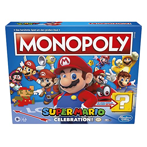 Monopoly E9517100 Super Mario Celebration Brettspiel für Super Mario Fans ab 8 Jahren, mit Soundeffekten aus dem Videospiel, Multi, Standard Monopoly E9517100 Super Mario Celebration Brettspiel für Super Mario Fans ab 8 Jahren, mit Soundeffekten aus dem Videospiel, Multi, Standard von Monopoly
