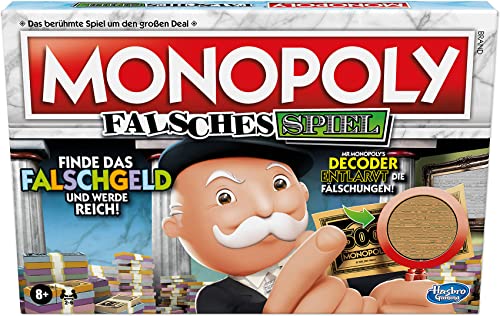 Monopoly F2674100 Falsches Spiel, Brettspiel für Familien und Kinder ab 8 Jahren, für 2-6 Spieler, Mehrfarbig, Einheitsgröße von Monopoly