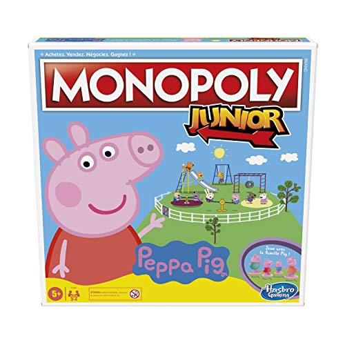 Monopoly Junior: Peppa Pig Edition, Brettspiel für 2-4 Spieler, für Kinder, ab 5 Jahren (französische Version) von Monopoly