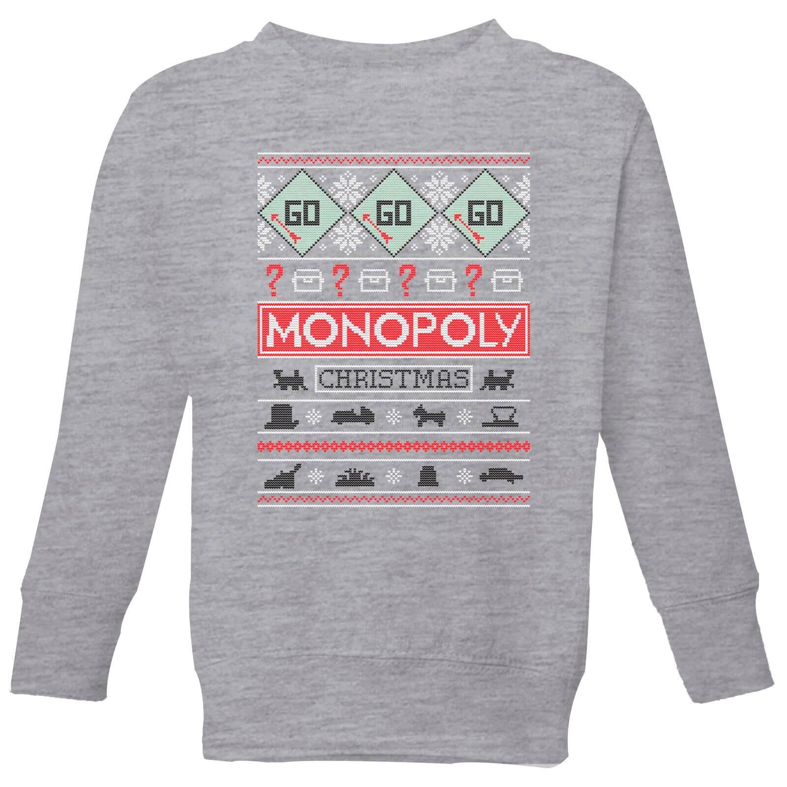 Monopoly Kids' Christmas Sweatshirt - Grey - 11-12 Jahre - Grau von Original Hero