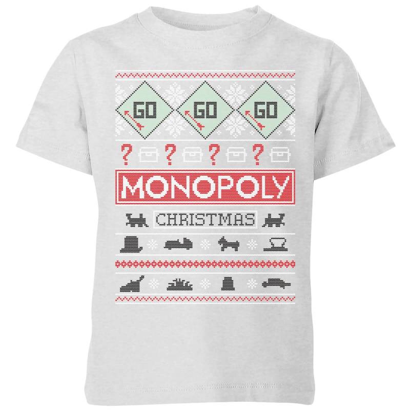 Monopoly Kids' Christmas T-Shirt - Grey - 3-4 Jahre von Original Hero