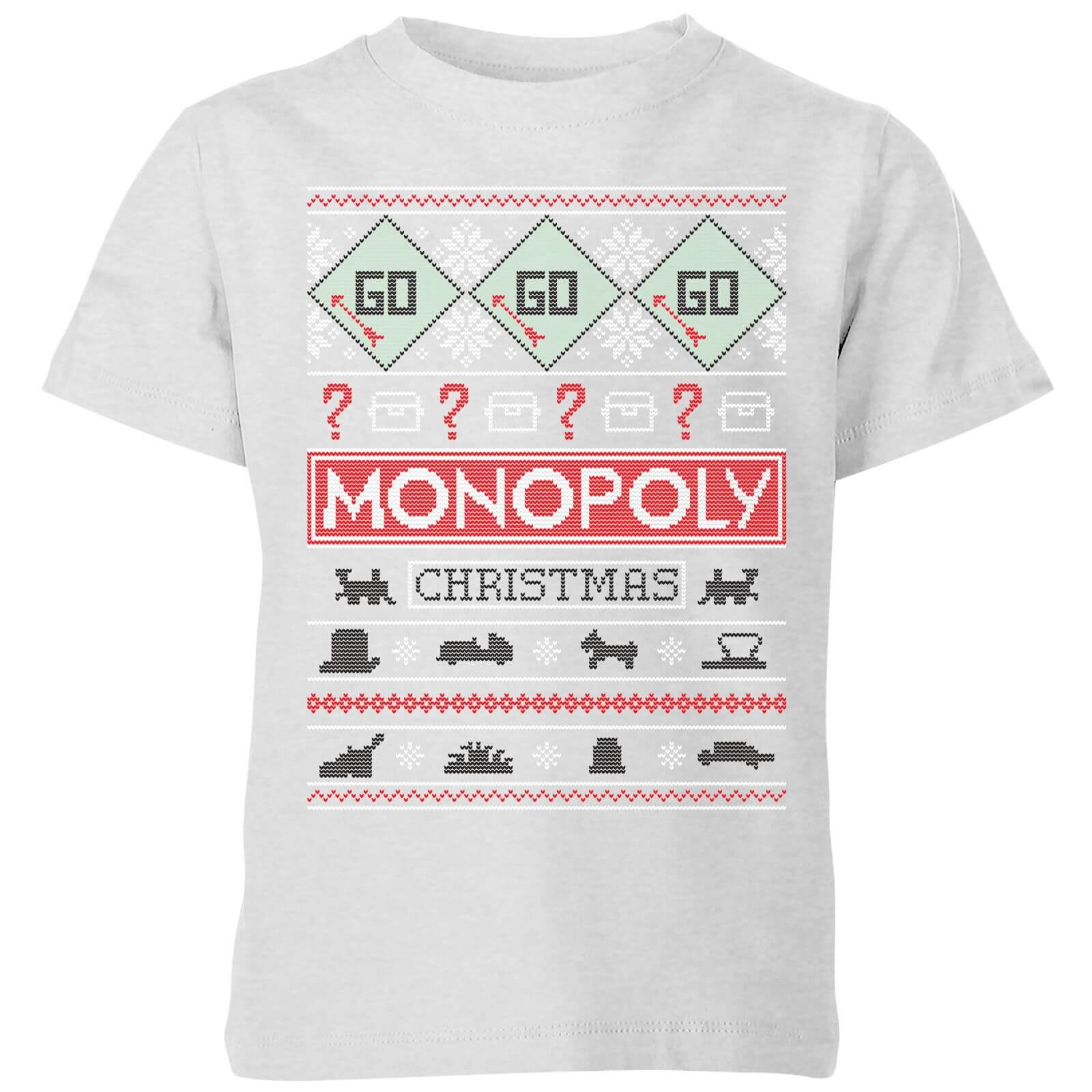Monopoly Kids' Christmas T-Shirt - Grey - 5-6 Jahre von Original Hero